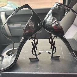 YSL Opyum Sandals In Patent Leather 