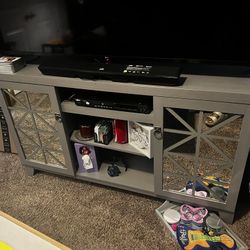 Gray / Glass TV Stand