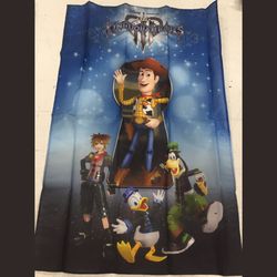 Kingdom Hearts 3 🎮 💙 toy story fabric poster flag Disney goofy Woody Duck video game PlayStation 4