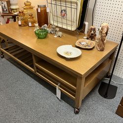 Mid Century Coffee Table on Casters