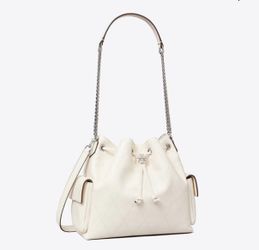 Tory Burch Charlie quilted drawstring bag -cream