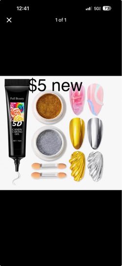 Chrome nail powders with 5d gel for nail Art