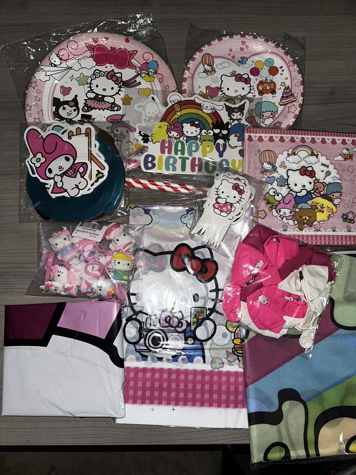 Hello kitty Happy Birthday Decorations With Back Drop