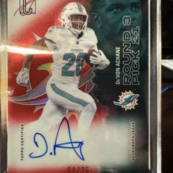 2025 Topps Signature Devon Achane On Card Auto /25