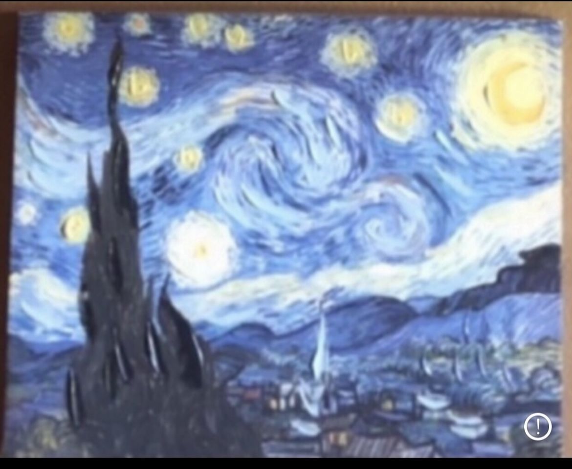New Hand Painted "A starry night" Canvas 16"x20"