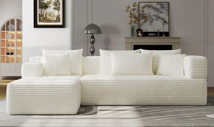 White Sofa Chaise Sectional on Sale!