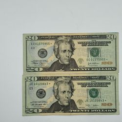 Star Note $20.00 Bills