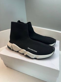 Knit Sock Sneakers Black White Size 41 w/ Box