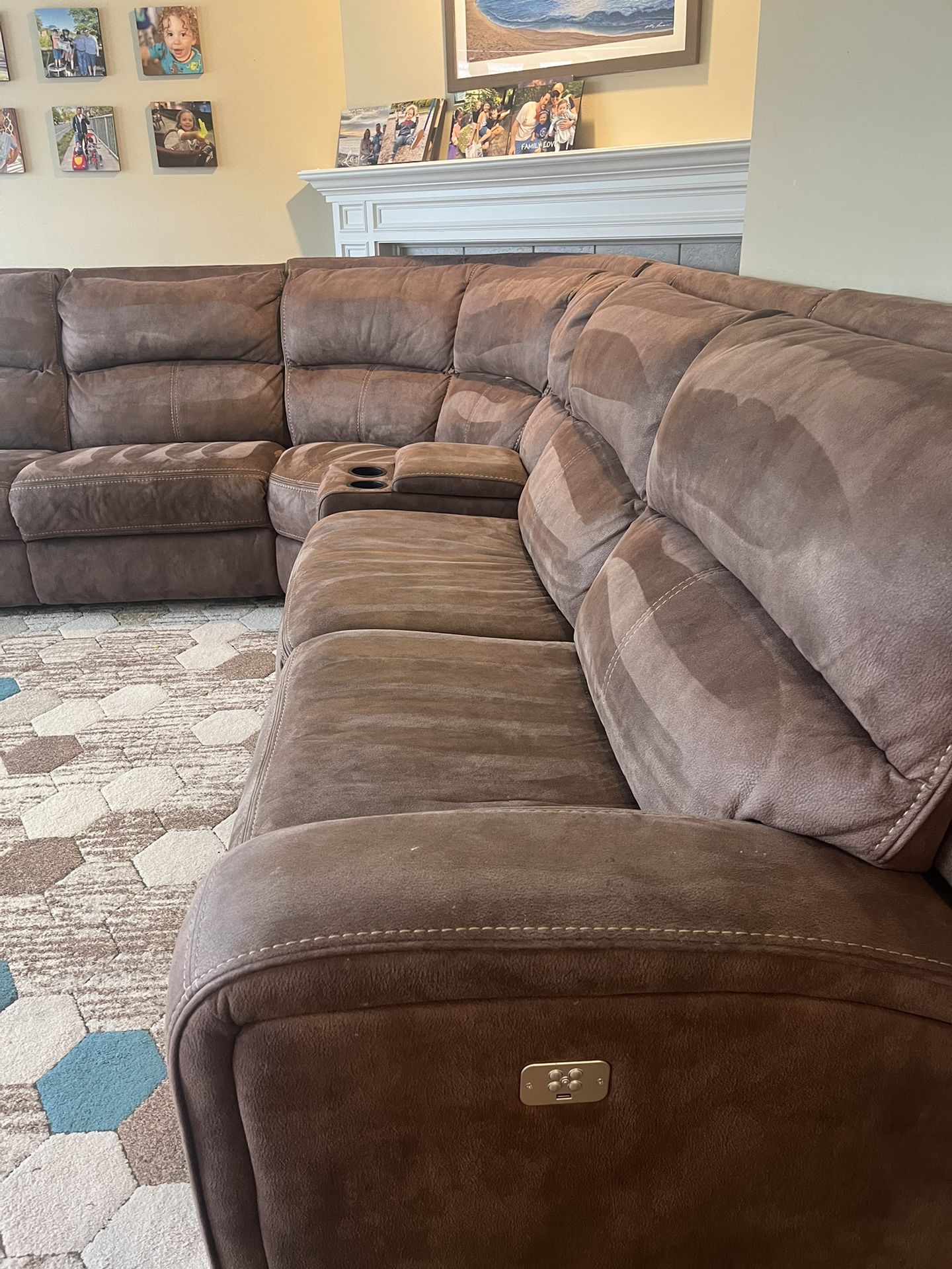 Sectional Sofa With Reclining Seats And Armchair