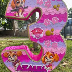 Skye Paw Patrol Number Three Pinata 
