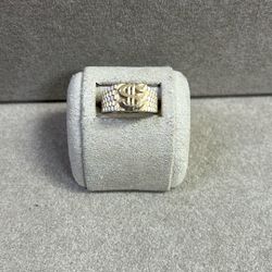 Tri Color Gold Dollar Sign Ring