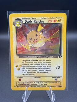 Dark Raichu 83/82 Team Rocket Unlimited LP Pokemon