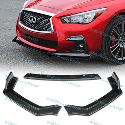 For 2018-2021 Infiniti Q50 Sport Carbon Look Front Bumper Body Kit Spoiler Lip -(2-PU-511-PCF