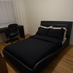 Black Full Bed Frame / Box Spring / Mattress