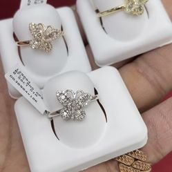 Diamond Butterfly Rings