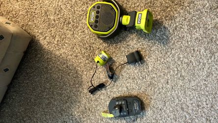 IMMEDIATE Ryobi 18V Battery Powered Bluetooth Clamp Speaker w/ Battery and Charger