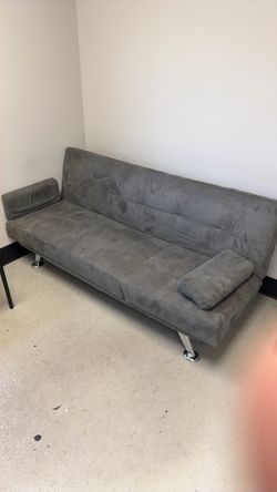 Gray Microfiber Futon Sofa Bed
