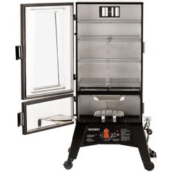 Masterbuilt® 40-inch ThermoTemp Propane Gas Vertical BBQ Smoker with Analog Temperature Control and 960 Cooking Square Inches in Black,