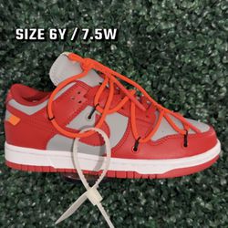 Nike Off-White x Dunk Low 'University Red' (6Y)
