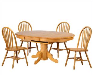 Solid Oak Extendable Dining Table Set with 4 Chairs – Great Condition