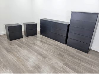 Dresser, Chest And 2 Nightstands - Cómoda, Gavetero Y 2 Mesitas De Noche 