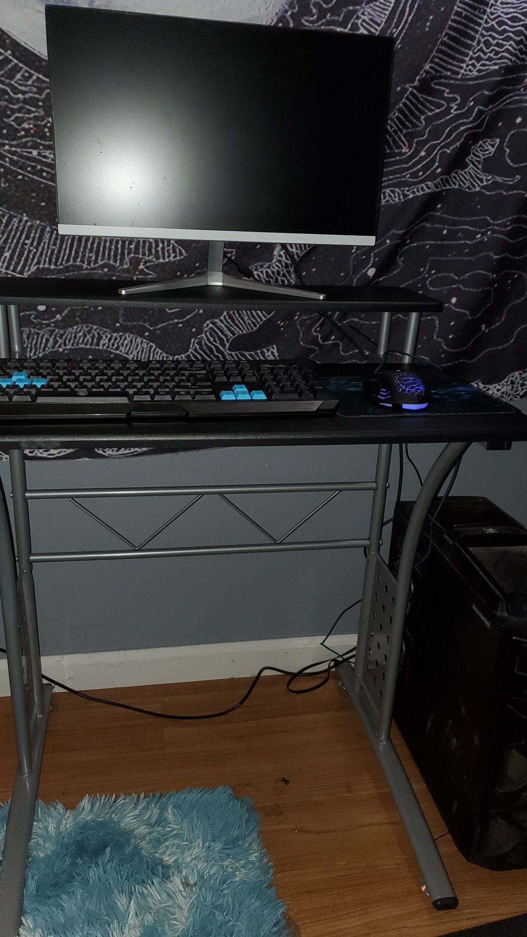 Computer desk and gaming computer chair (monitor not included)