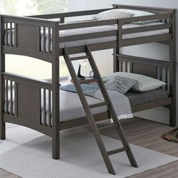 Brand New Grey Twin Size Bunk Bed