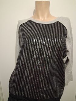 Nicki Minaj Black Sequin Crewneck Pullover Sweatshirt- Size L