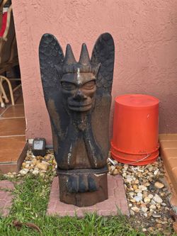 Antique Cast Iron Winged Gargoyle