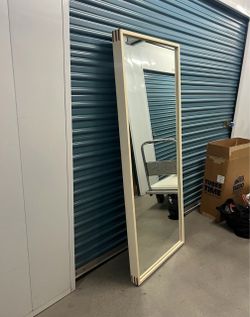 Full Length Floor Mirror Cream Frame