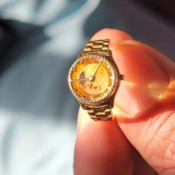 Amber Ring Gold Over Sterling Silver Adjustable Size