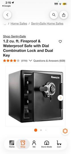 1.2 cu. ft. Fireproof & Waterproof Safe with Dial Combination Lock and Dual Key