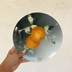 🍊Antique🍊 French Wall Plate - Orange Fruit Decorative (K&G Luneville) Obert Artist