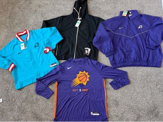 Lot (4) NBA Nike Team Phoenix Suns Shooting Jacket Game Hoodie Basketball Sz.XL
