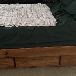 This End Up Wood Queen Captains Bed Frame With Storage