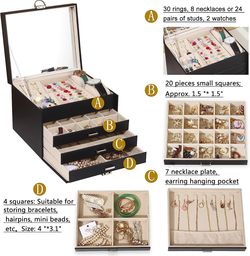 Square Mini PU Leather Small Jewelry Box, For Jewellery Organiser