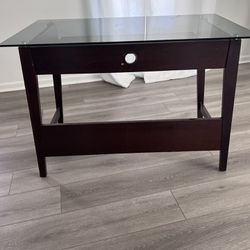 Sold Wood And Glass Desk