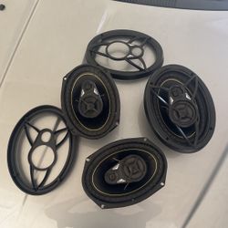 KICKER - CS Series 6" x 9" 3-Way Car Speakers with Polypropylene Cones (Pair) - Yellow/Black