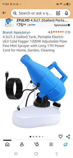 Apexzoryn Portable Electric ULV Cold Fogger