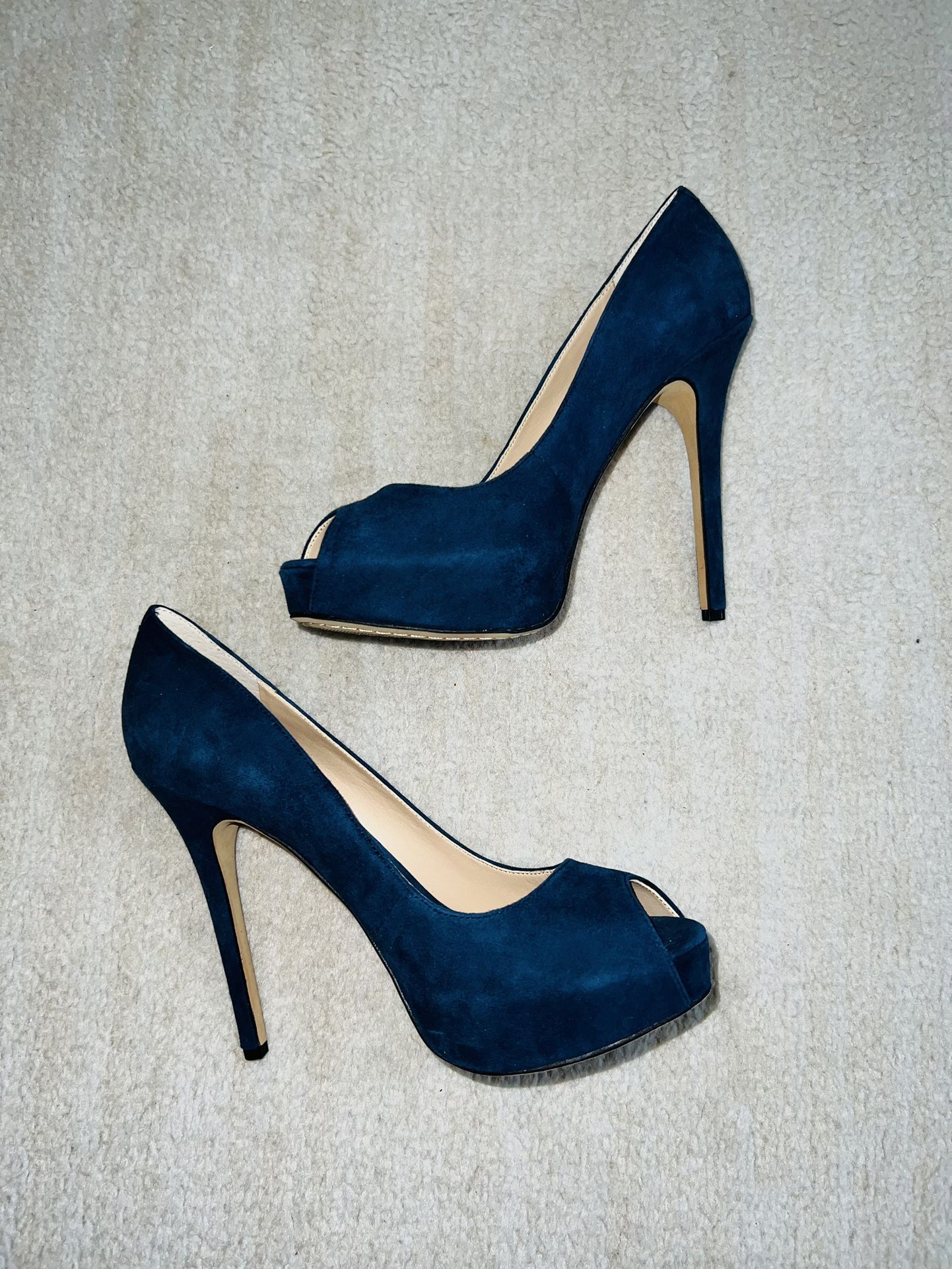 Vince Camuto Navy Blue Suede Heels
