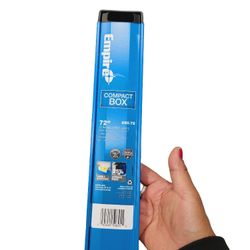 72 inch Compact Box Level. This level has durable block vials for accurate measurements and a 25% stronger frame. Great for all your leveling n