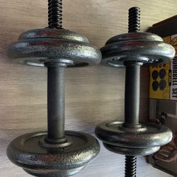 Adjustable Cast Dumbbell Set 40 lbs New Condition 