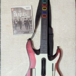 Nintendo Wii Guitar And Game 