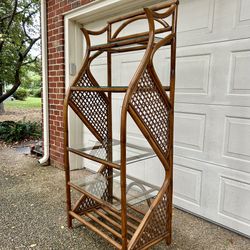 Bamboo Rattan Shelf | Mid Century | Vintage