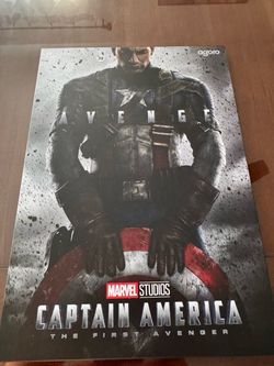 1.5 oz Silver Captain America Foil Movie Poster.