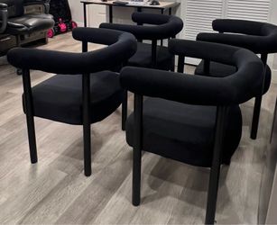 Set of 4 Modern Black Dining Chair