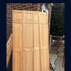 Wood Solid.  Folding.  Closet. Doors.  2.  Pieces. 24-x. 2.   Is. 48 “. Wide. By 80!”.  H. 