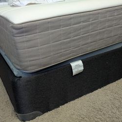 LAST WEEK MOVING SALE: Full size IKEA medium firm mattress+support box+wood board