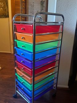 Multi-Color 10-Drawer Organizer Cart Seville Classics