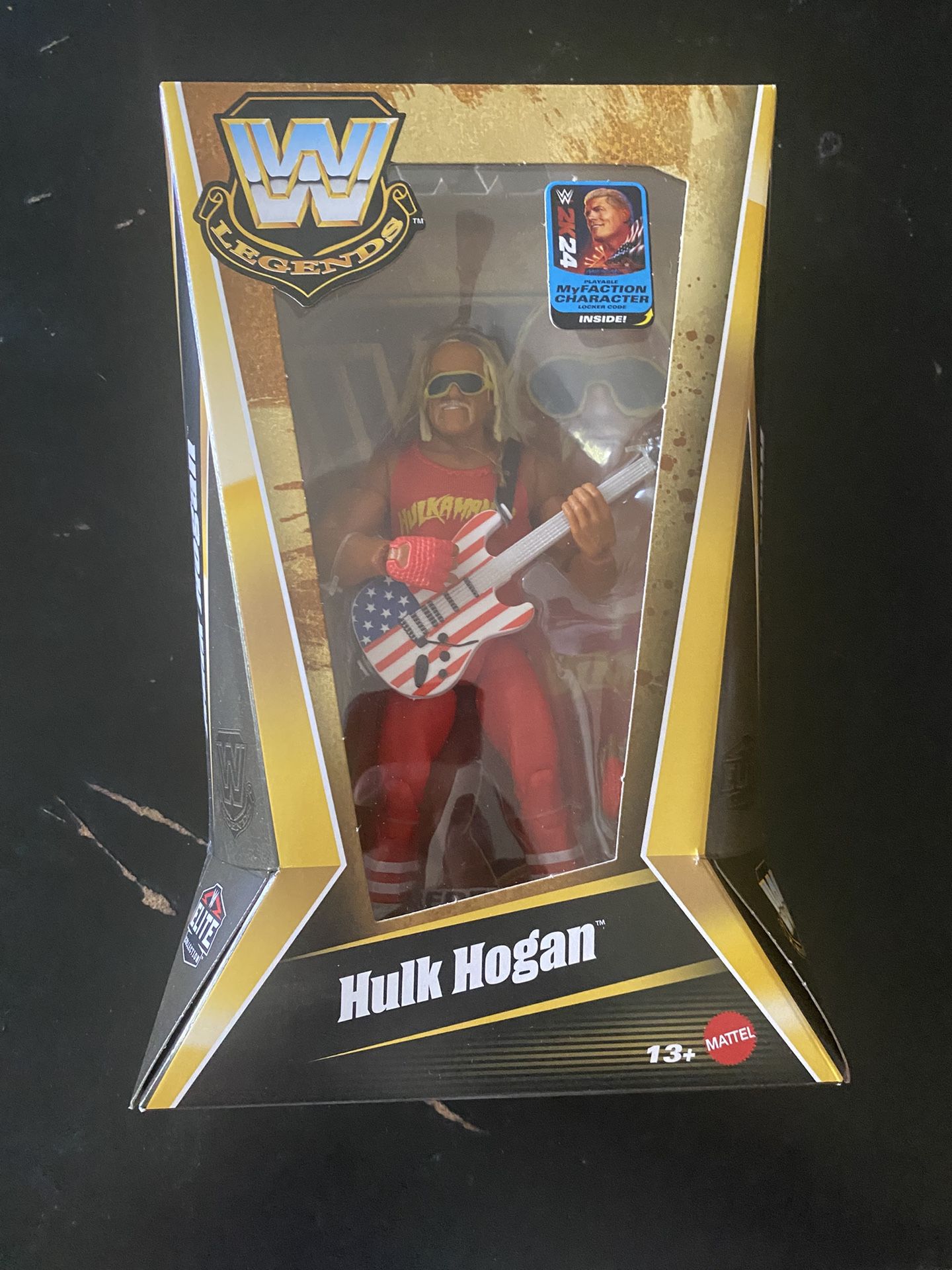 WWE Elite Collection Legends Series 23 Hulk Hogan w/ Patriotic Guitar Figure NIB
